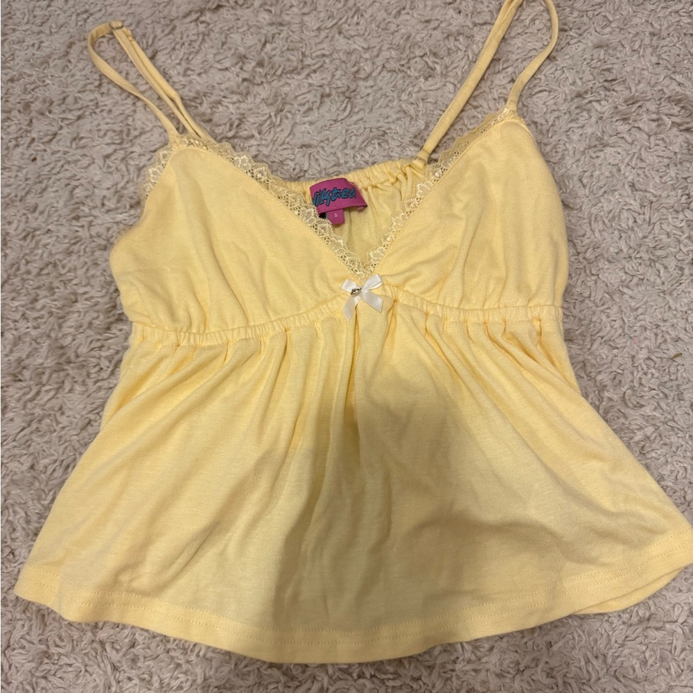 Edikted Light Yellow Camisole with Lace